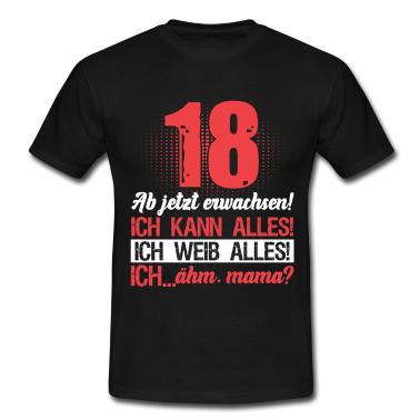Geschenk zum 18 T-Shirt - Endlich 18 | Geschenk zum 18. Geburtstag