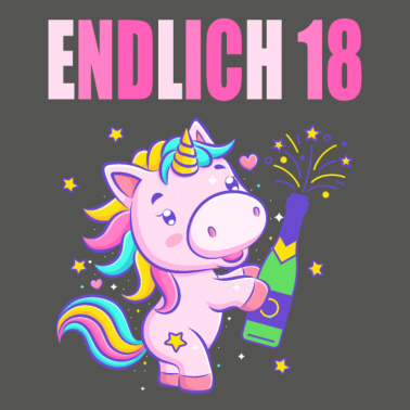 Motiv Endlich 18 lustig 18 Jahre Einhorn 18. Geburtstag