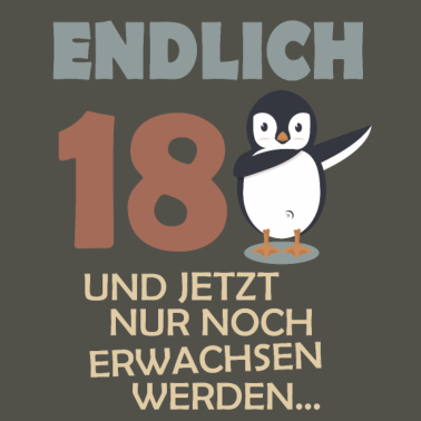 Motiv Endlich 18 dabbing Pinguin 18. Geburtstag