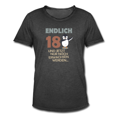 Geschenk zum 18 T-Shirt - Endlich 18 dabbing Pinguin 18. Geburtstag