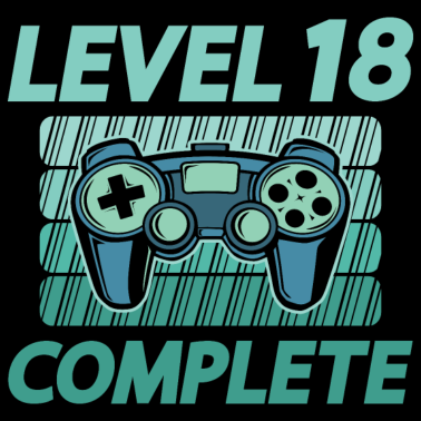 Motiv 18. Geburtstag Gamer Level 18 Complete 18 Jahre
