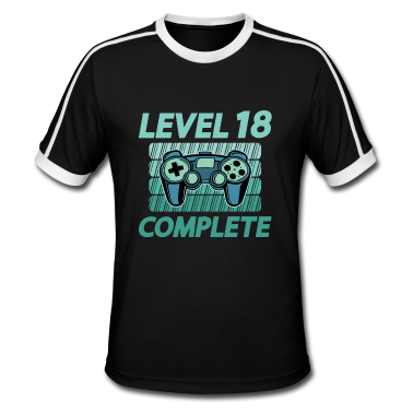 Geschenk zum 18 T-Shirt - 18. Geburtstag Gamer Level 18 Complete 18 Jahre