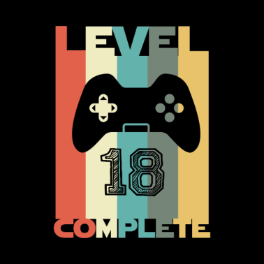 Motiv Level 18 komplett 18. Geburtstagsgeschenk