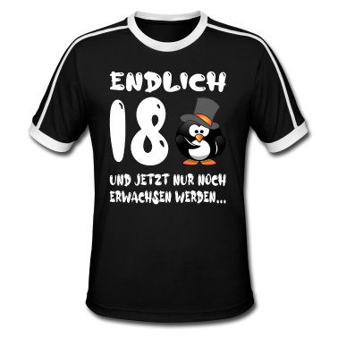 Geschenk zum 18 T-Shirt - Endlich 18 Pinguin