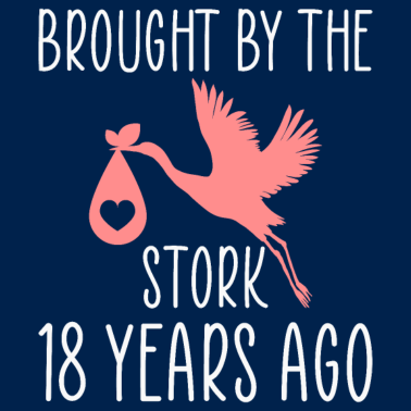 Motiv 18. Geburtstag vom Storch gebracht vor 18 Jahren