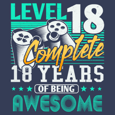 Motiv 18. Geburtstag 18 Jahre Gamer Level 18 Complete