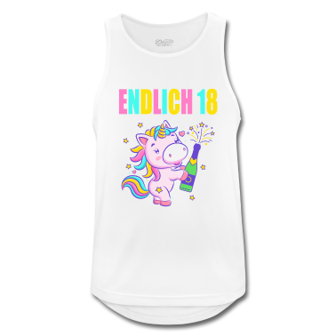 Geschenk zum 18 Tank Top - Endlich 18 lustig 18 Jahre Einhorn 18. Geburtstag