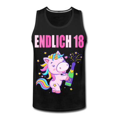 Geschenk zum 18 Tank Top - Endlich 18 lustig 18 Jahre Einhorn 18. Geburtstag