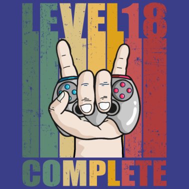 Motiv Level 18 Complete 18. Geburtstag Gamer 18 Jahre