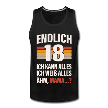 Geschenk zum 18 Tank Top - 18. Geburtstag Jungen Mädchen Endlich 18