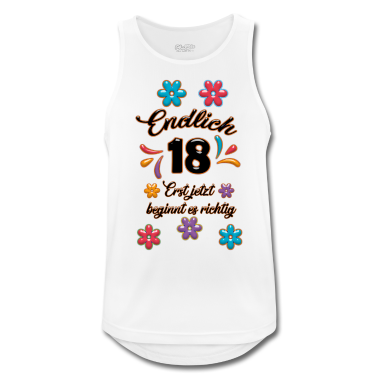 Geschenk zum 18 Tank Top - Endlich 18 - Lustiges Geschenk zum 18. Geburtstag