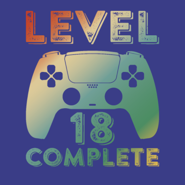 Motiv Gaming Zocken 18 Geburtstag Level 18 Complete