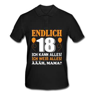 Geschenk zum 18 Poloshirt - Endlich 18 | Geschenk zum 18. Geburtstag