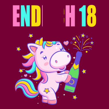 Motiv Endlich 18 lustig 18 Jahre Einhorn 18. Geburtstag