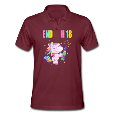 Geschenk zum 18 Poloshirt - Endlich 18 lustig 18 Jahre Einhorn 18. Geburtstag