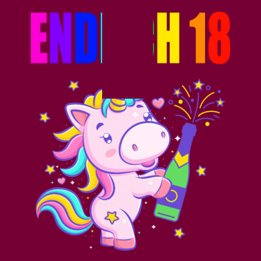 Motiv Endlich 18 lustig 18 Jahre Einhorn 18. Geburtstag