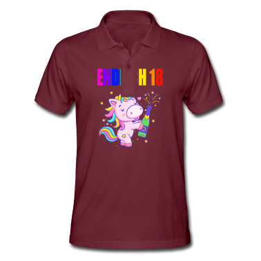 Geschenk zum 18 Poloshirt - Endlich 18 lustig 18 Jahre Einhorn 18. Geburtstag