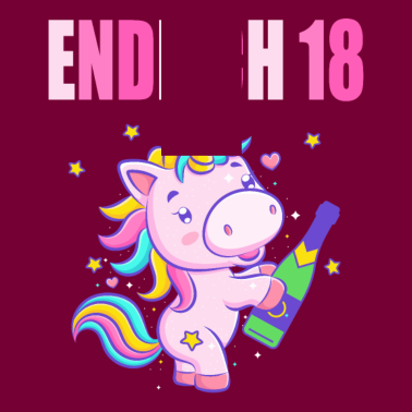 Motiv Endlich 18 lustig 18 Jahre Einhorn 18. Geburtstag