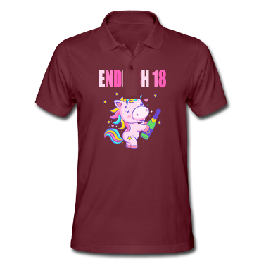 Geschenk zum 18 Poloshirt - Endlich 18 lustig 18 Jahre Einhorn 18. Geburtstag