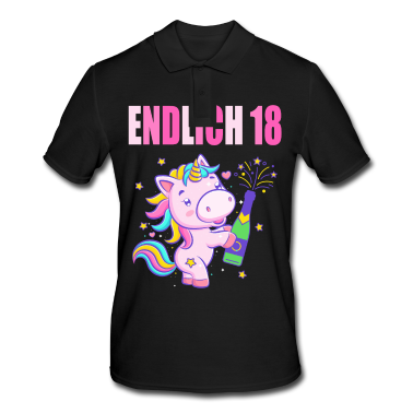 Geschenk zum 18 Poloshirt - Endlich 18 lustig 18 Jahre Einhorn 18. Geburtstag