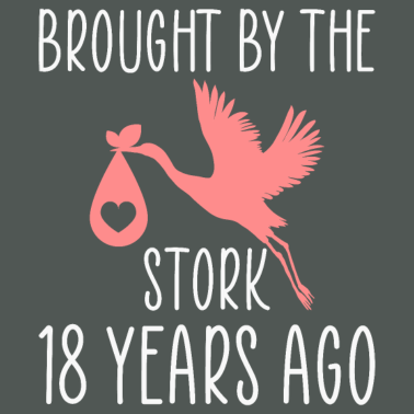 Motiv 18. Geburtstag vom Storch gebracht vor 18 Jahren