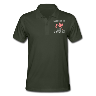 Geschenk zum 18 Poloshirt - 18. Geburtstag vom Storch gebracht vor 18 Jahren
