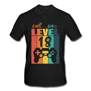Geschenk zum 18 Poloshirt - Level 18 Gaming Controller 18. Geburtstag