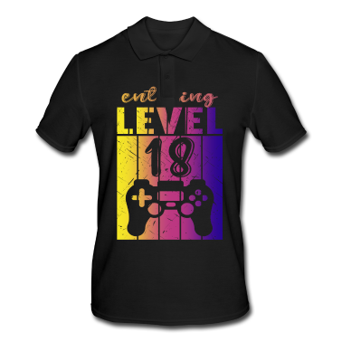 Geschenk zum 18 Poloshirt - Level 18 Gaming Controller 18. Geburtstag