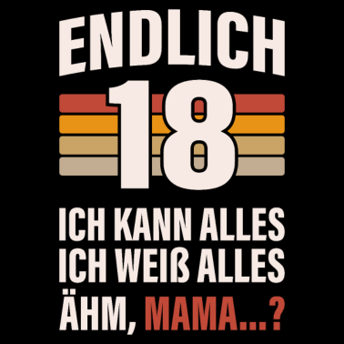 Motiv 18. Geburtstag Jungen Mädchen Endlich 18
