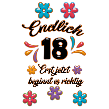 Motiv Endlich 18 - Lustiges Geschenk zum 18. Geburtstag