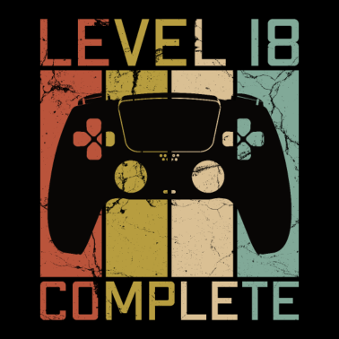 Motiv Gaming Zocken 18 Geburtstag Level 18 Complete
