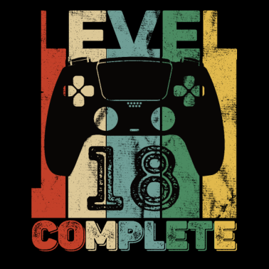 Motiv Gaming Zocken 18 Geburtstag Level 18 Complete