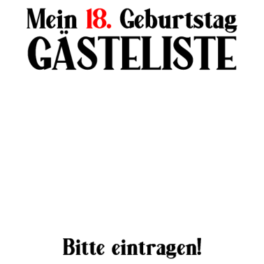 Motiv Gästeliste Geschenk zum 18. Geburtstag